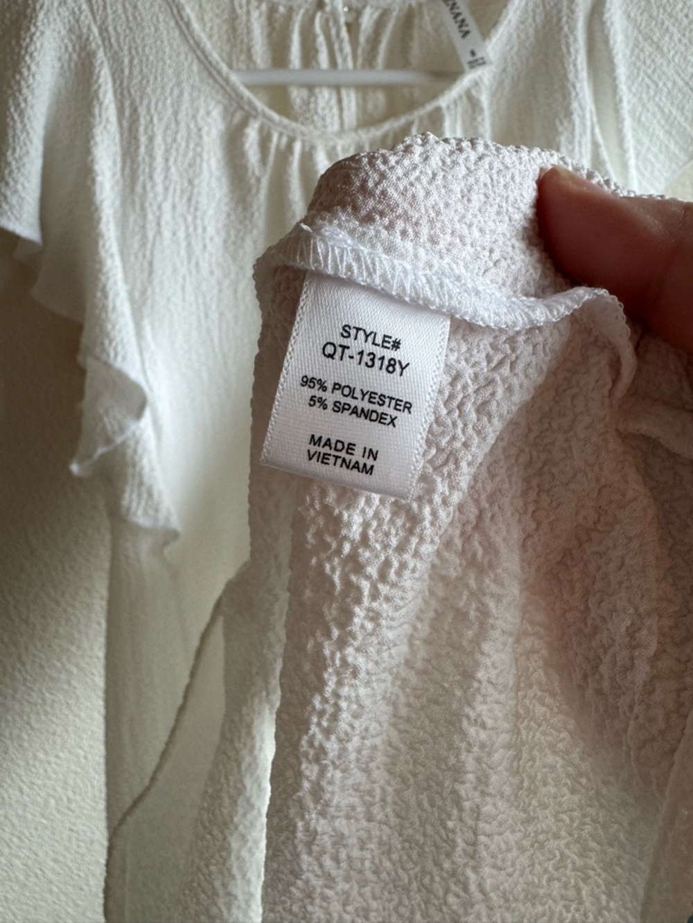 Zena Textured White Ruffle Sleeve Top - Picture 6 of 6